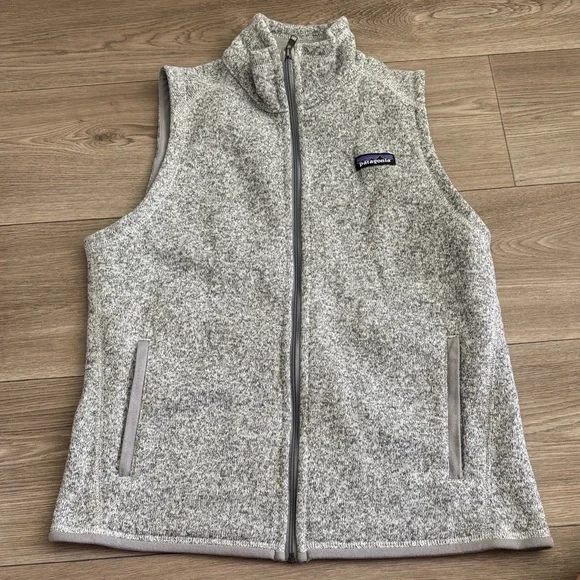 Patagonia Heathered Gray Fleece Vest - Picture 1 of 4